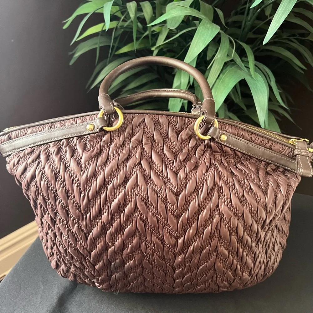 Coach Woven Bag- Pre-Owned - Picture 2 of 5